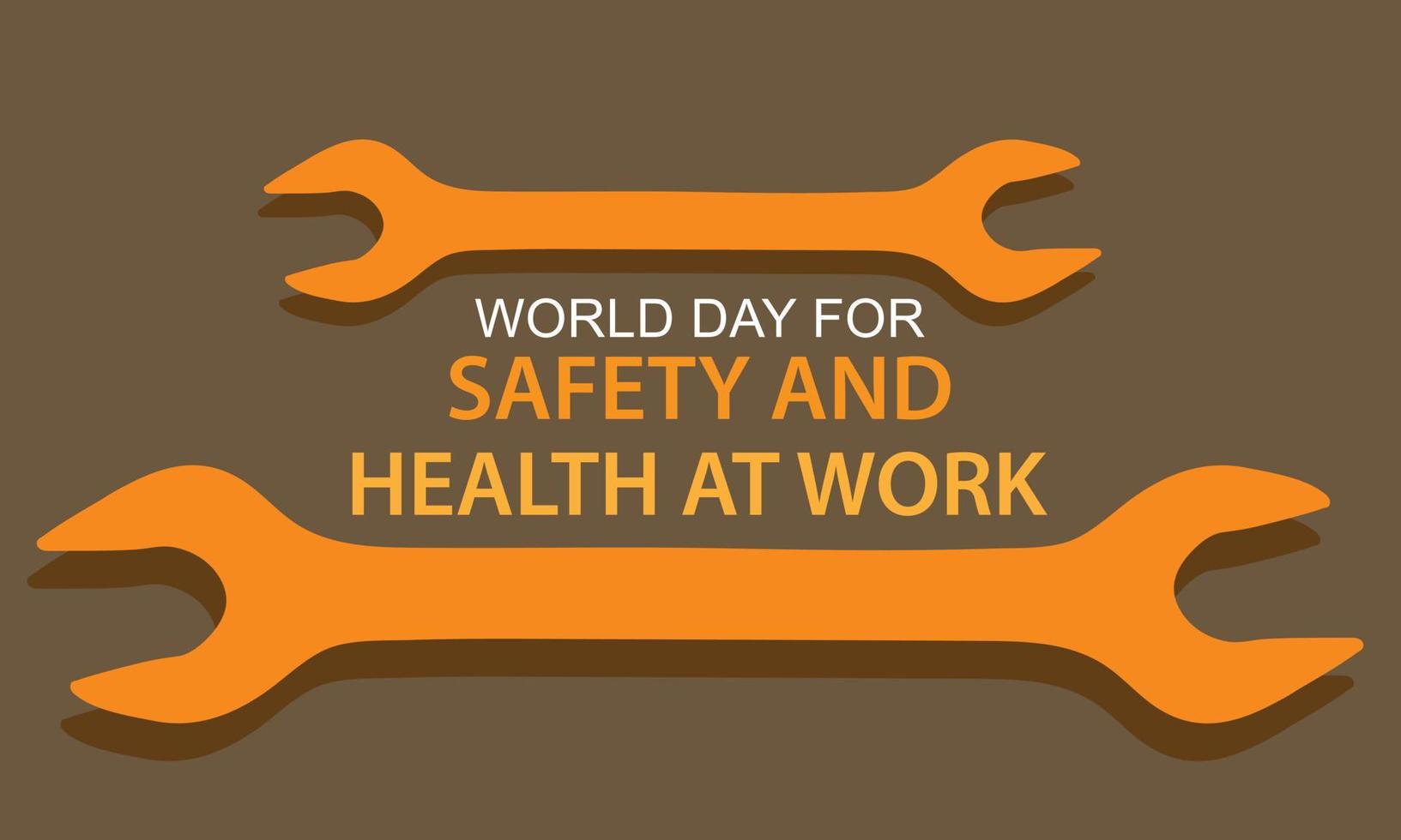 world day for safety and health at work. Template for background, banner, card, poster vector