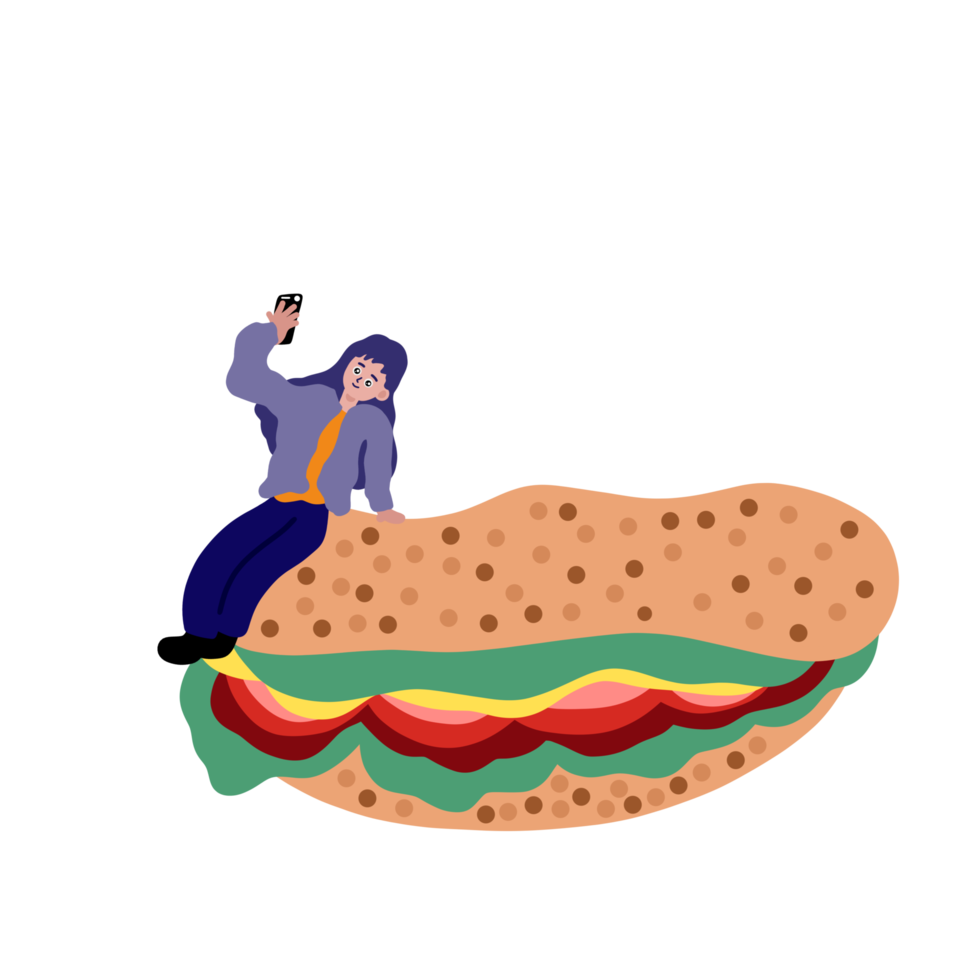 Sandwich Hamburger Food Breaking The Fast png