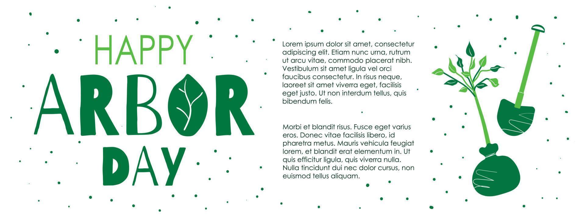 Arbor day background with seedling vector illustration