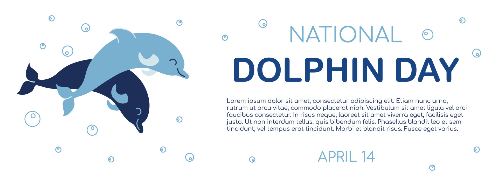 National dolphin day background horizontal vector illustration 21532421