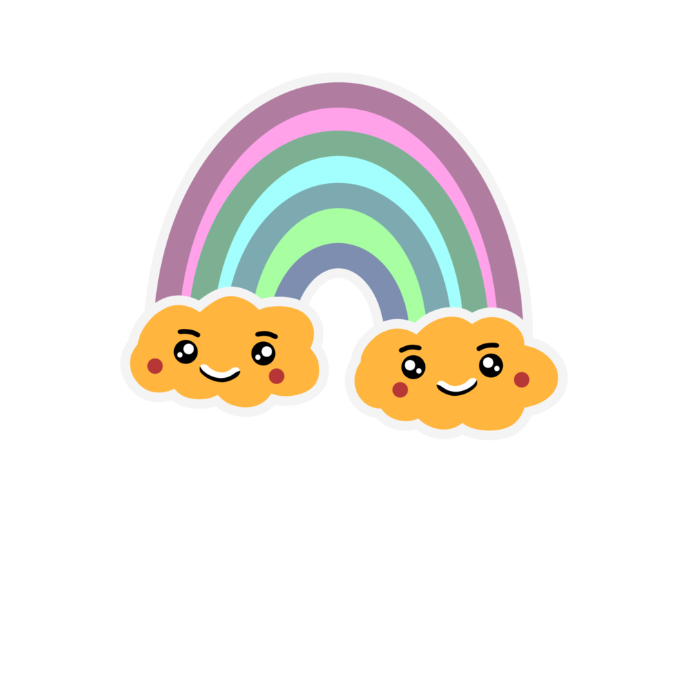 Rainbow Cute Character Cartoon png