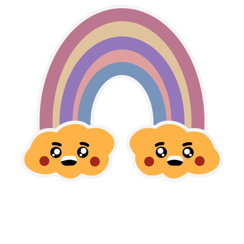 Rainbow Cute Character Cartoon png