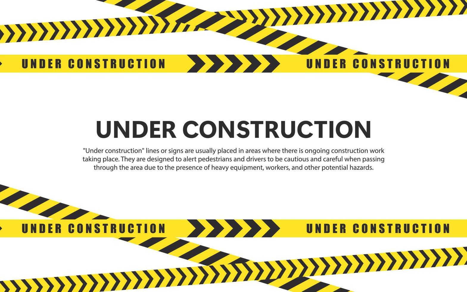 Yellow warning tapes. Under construction tapes. Barrier tape. Caution tapes. Vector scalable graphics