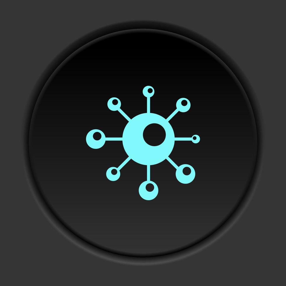 Dark button flat icons on round backgrounds. Building construction insurance dark circle vector icon on darken background