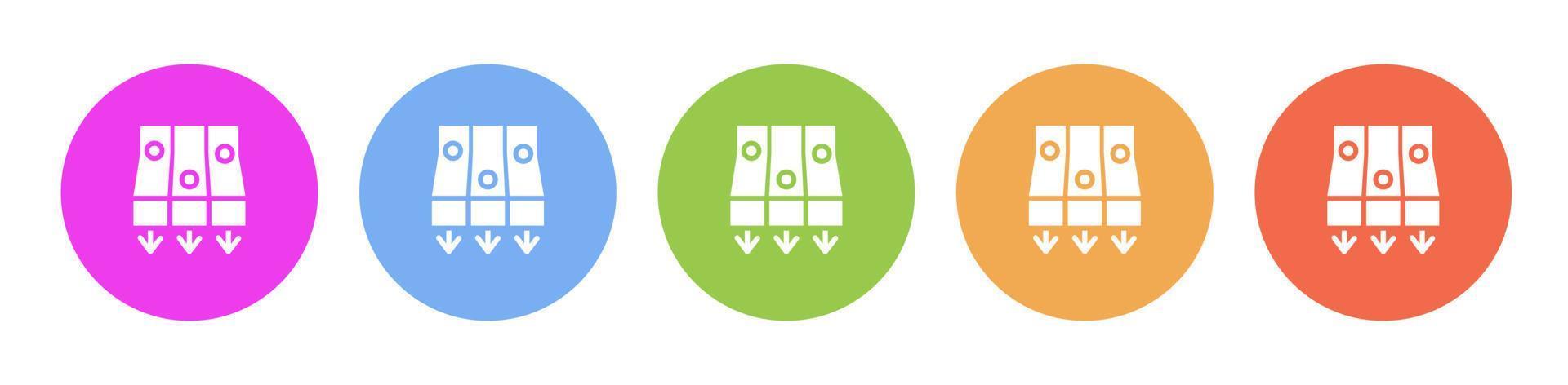 Multi colored icon Mass production conveyor. Button banner round badge interface for application illustration on white background vector