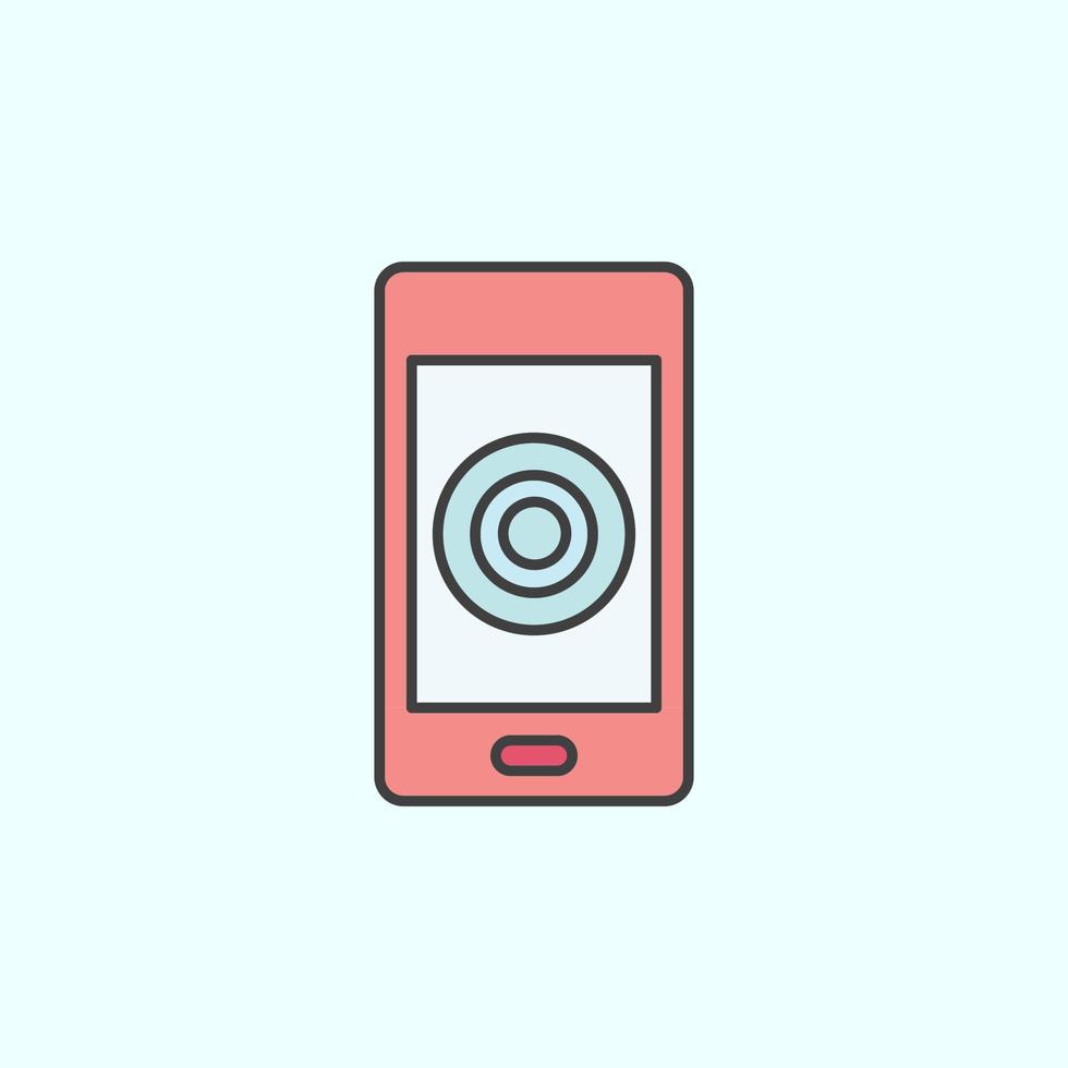 mobile, record color vector icon, vector illustration on white background
