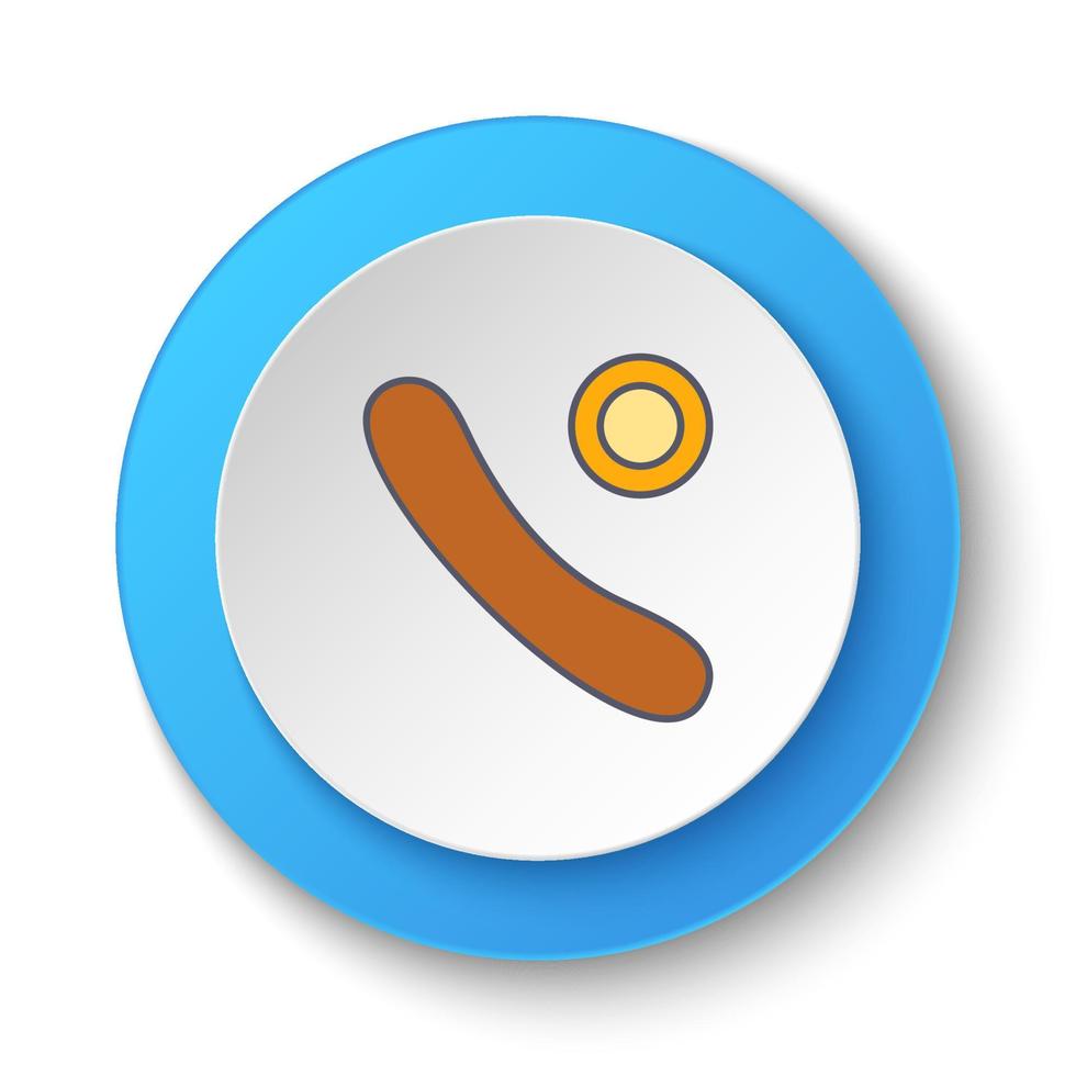 Round button for web icon, cucumber, food. Button banner round, badge interface for application illustration on white background vector