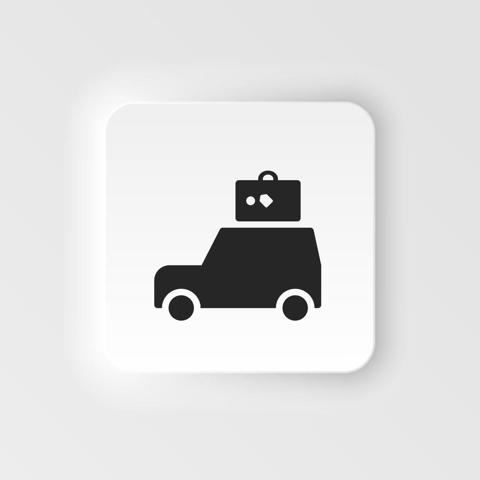 auto, auto, seguro, viaje icono - vector. seguro neumorfo estilo vector icono. en blanco antecedentes