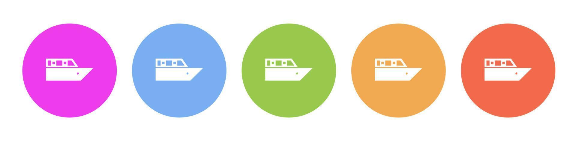 Multi colored flat icons on round backgrounds. Cruiser voyage multicolor circle vector icon on white background