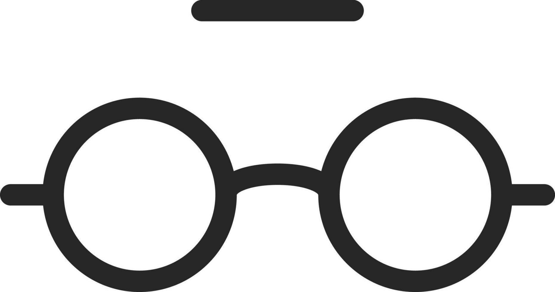 Glasses, mark, unread vector icon. Multimedia minimalist outline vector icon. on white background