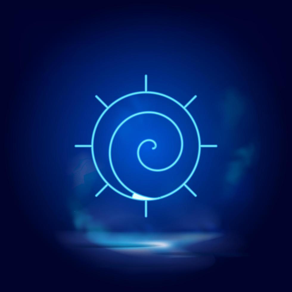 Native symbol neon icon. Blue smoke effect blue background vector