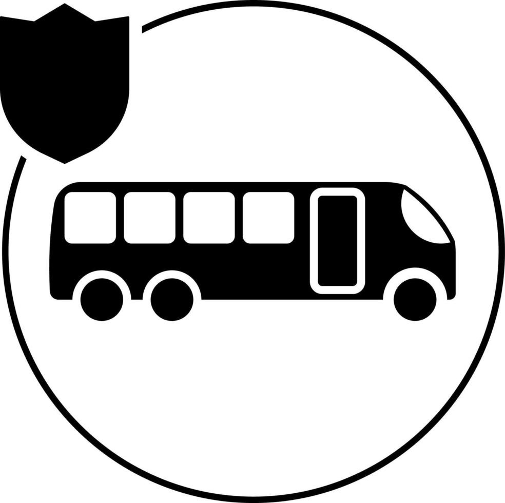 Travel, bus, insurance icon illustration isolated vector sign symbol - insurance icon vector black - Vector on white background