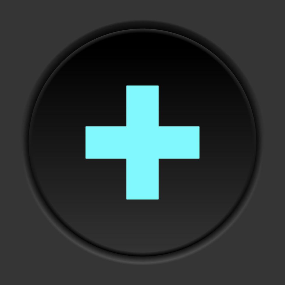 Round button icon Medical symbol. Button banner round badge interface for application illustration on dark background vector