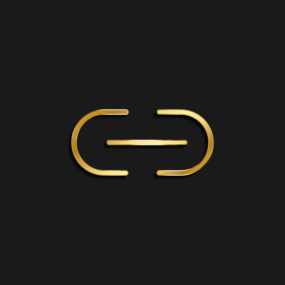 link, url gold icon. Vector illustration of golden icon on dark background