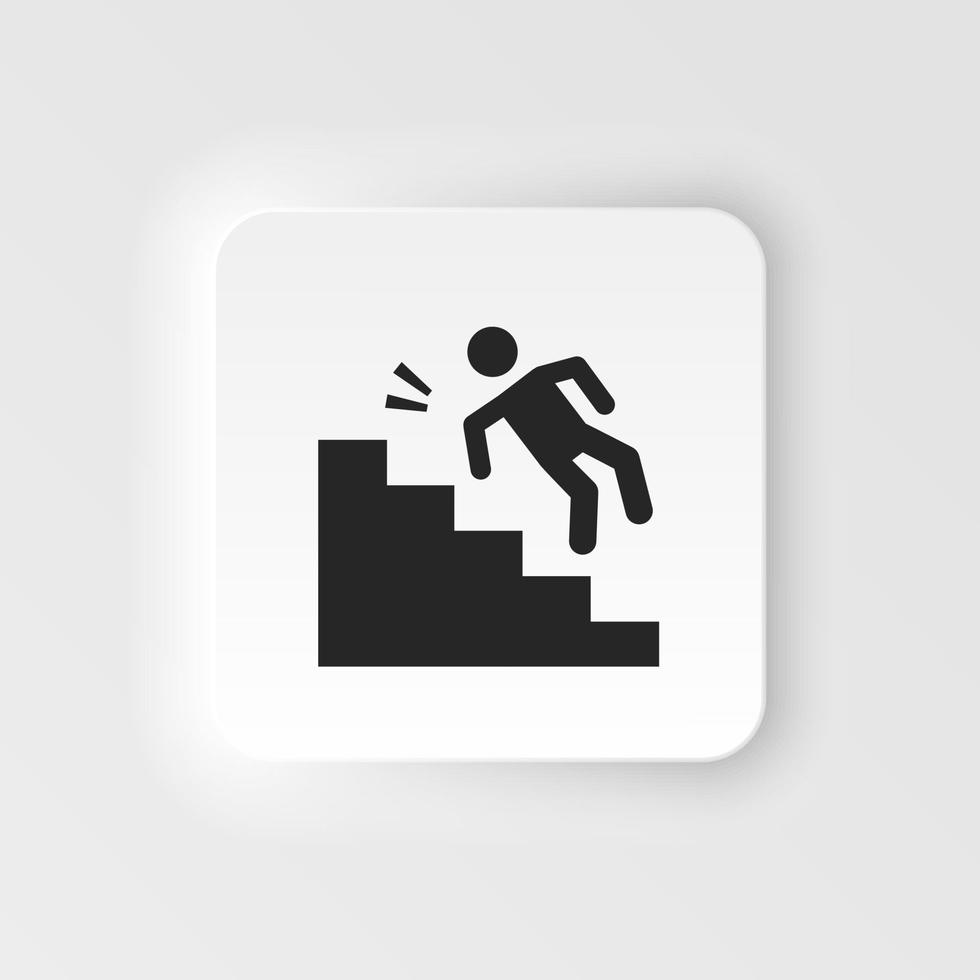 Accident, fall. Insurance icon - Vector. Insurance neumorphic style vector icon. on white background