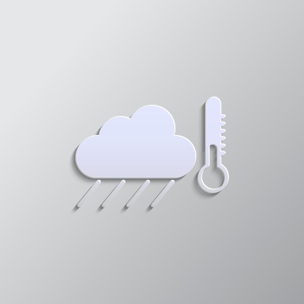 cloud, conditions paper style icon. Grey color vector background- Paper style vector icon.