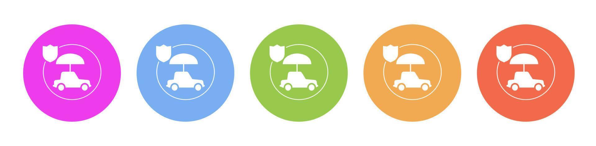 Multi colored flat icons on round backgrounds. car, insurance multicolor circle vector icon on white background