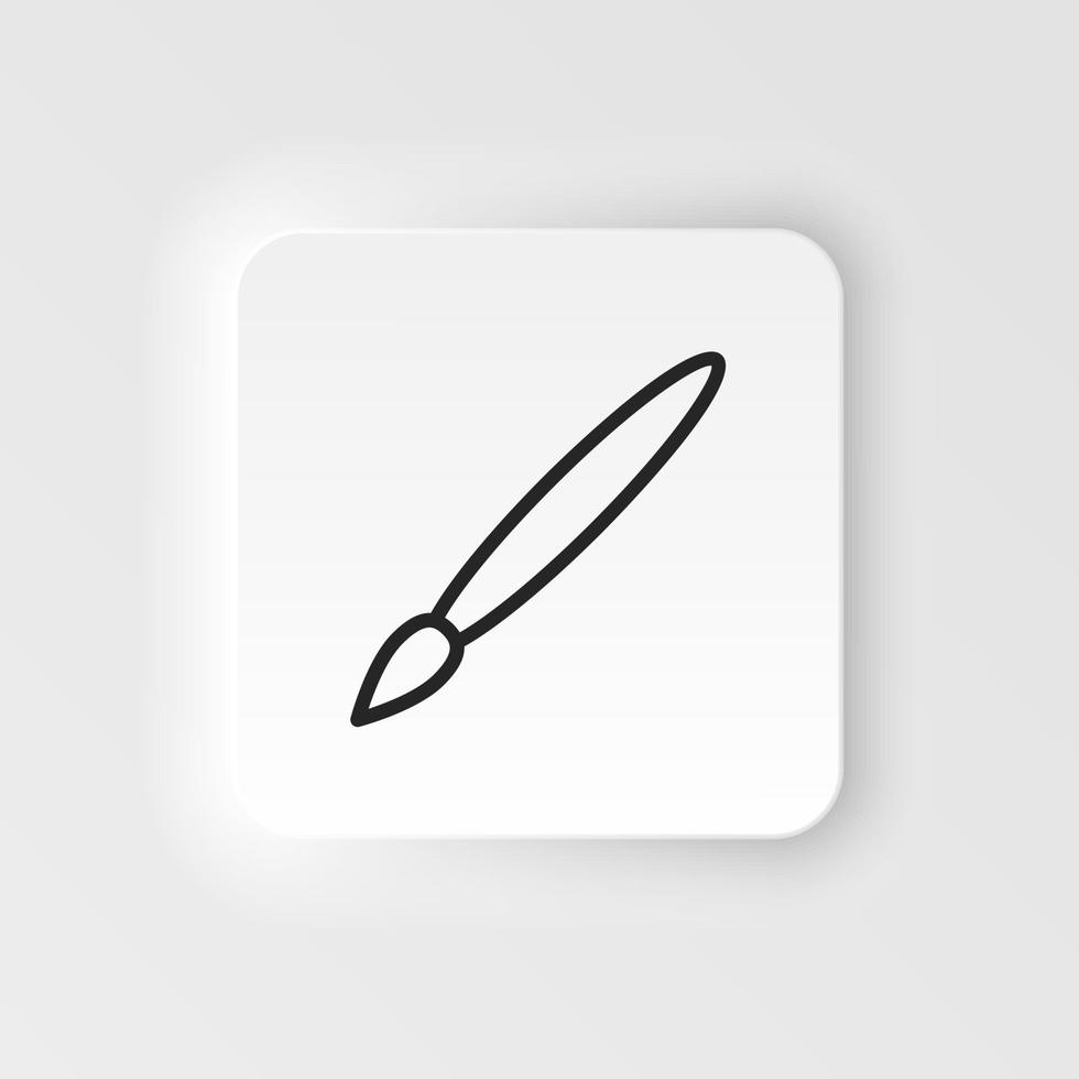 Brush, paintbrush vector icon. Element of design tool for mobile concept and web apps vector. Thin neumorphic style vector icon for website design on neumorphism white background