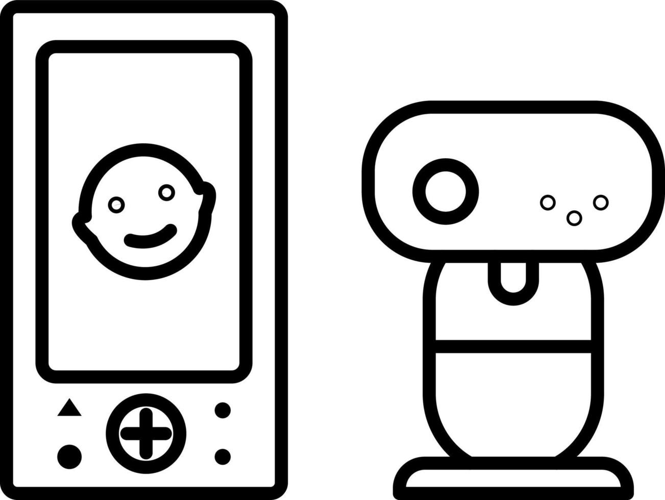 Baby, camera, monitor vector icon on transparent background. Outline Baby, camera, monitor vector icon