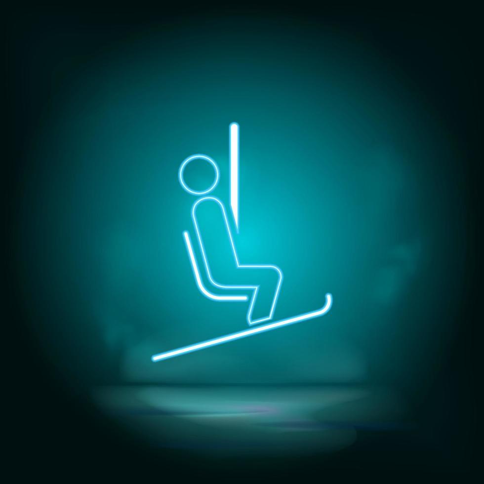 Chairlift blue neon vector icon. Simple element illustration from map and navigation concept. Chairlift blue neon vector icon. Real estate concept vector illustration. on white background