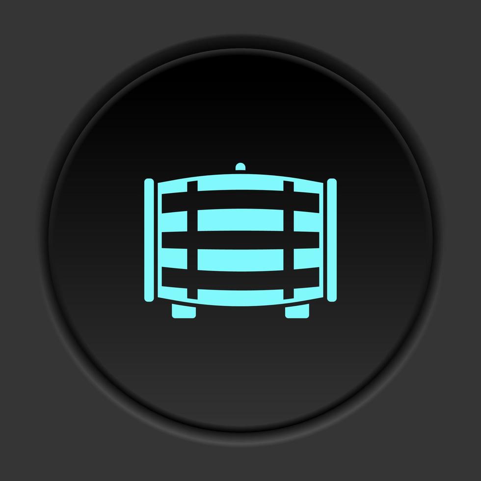 Dark button flat icons on round backgrounds. Building construction insurance dark circle vector icon on darken background