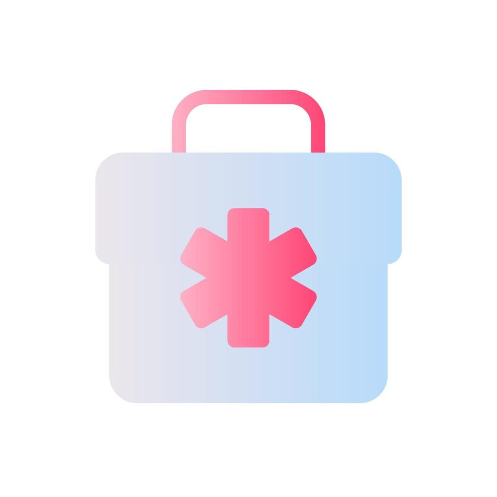 Medical bag flat gradient two-color ui icon. Doctor suitcase. First aid kit. Healthcare. Simple filled pictogram. GUI, UX design for mobile application. Vector isolated RGB illustration