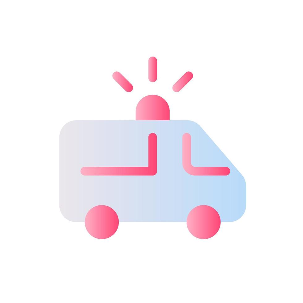 Ambulance flat gradient two-color ui icon. Urgent medical help. First aid. EMS vehicle. Simple filled pictogram. GUI, UX design for mobile application. Vector isolated RGB illustration