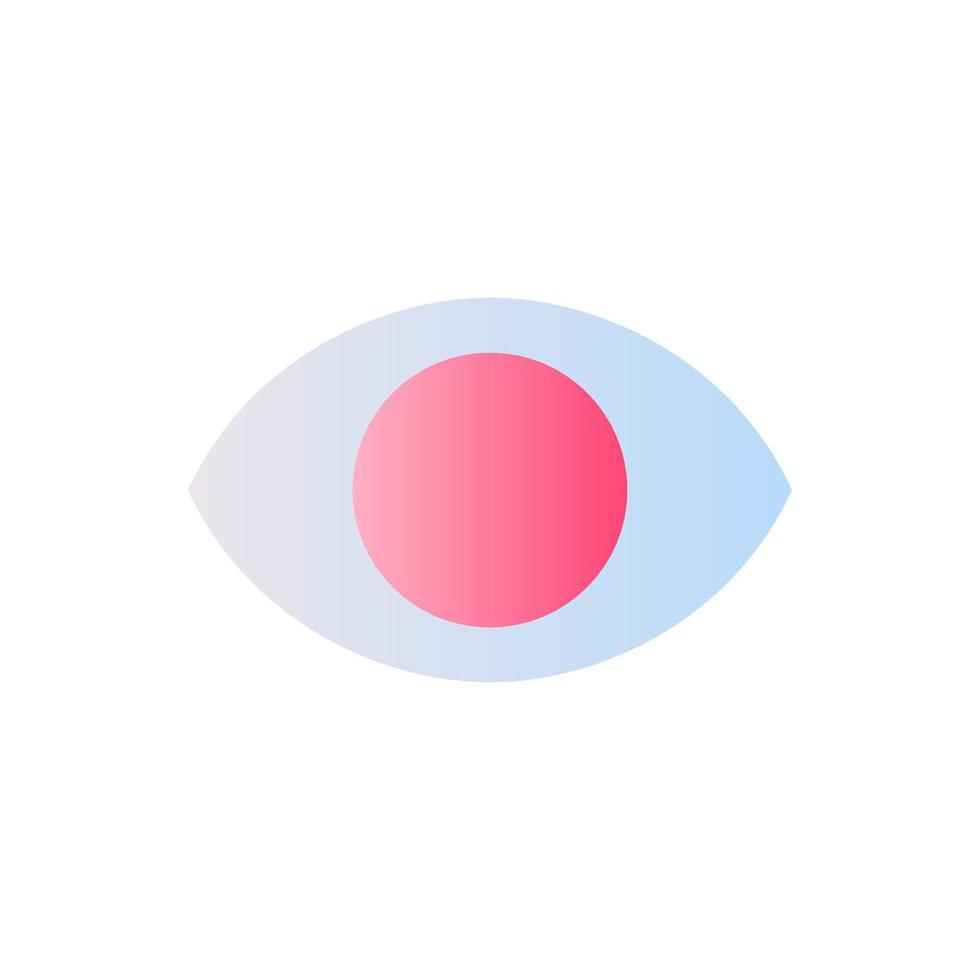 Eye flat gradient two-color ui icon. Part of human body. Organ of perception. Visual system. Simple filled pictogram. GUI, UX design for mobile application. Vector isolated RGB illustration