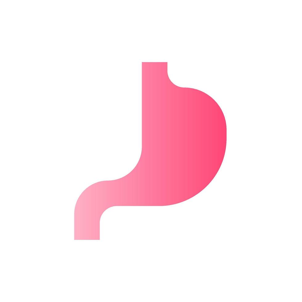Stomach flat gradient two-color ui icon. Digestive system checkup. Gastrointestinal tract. Simple filled pictogram. GUI, UX design for mobile application. Vector isolated RGB illustration