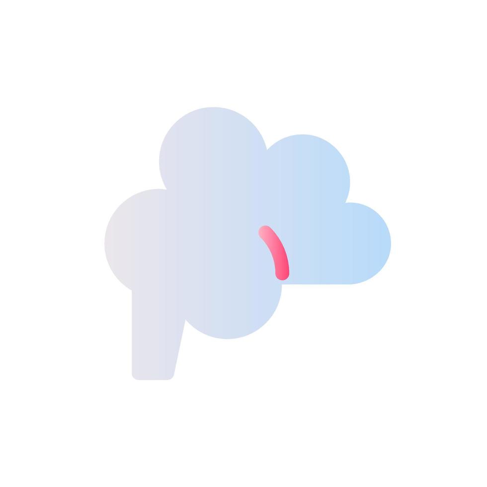 Brain flat gradient two-color ui icon. Nervous system centre. Neurological checkup. Human organ. Simple filled pictogram. GUI, UX design for mobile application. Vector isolated RGB illustration