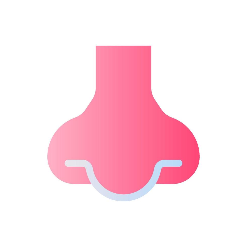 nariz plano degradado bicolor ui icono. sensorial y respiratorio sistema. facial parte de humano cuerpo. sencillo lleno pictograma. interfaz gráfica de usuario, ux diseño para móvil solicitud. vector aislado rgb ilustración