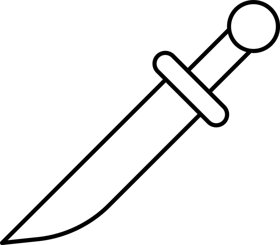 Line vector icon knife. Outline vector icon on white background