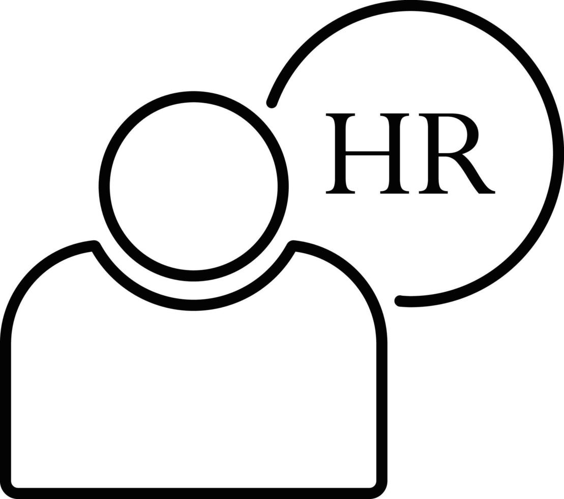 Line vector icon human resources, user. Outline vector icon on white background