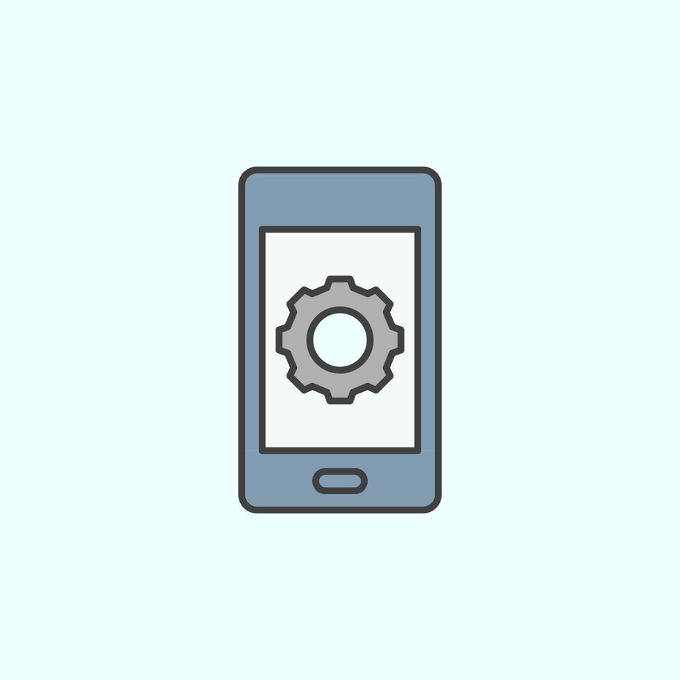 phone, settings color vector icon, vector illustration on white background