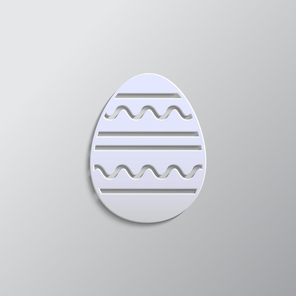 Easter Egg Flat Icon On White Background. Vector icon. Paper style vector icon on white background