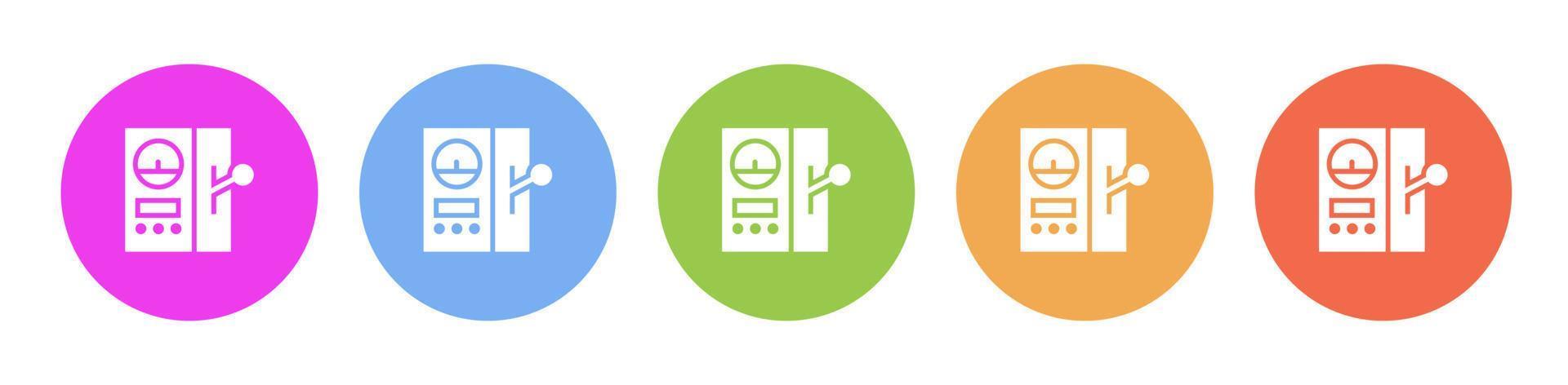 Multi colored icon Mass production control panel. Button banner round badge interface for application illustration on white background vector