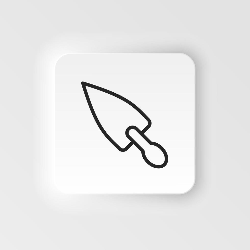 Repair, spatula, trowel vector icon. Element of design tool for mobile concept and web apps vector. Thin neumorphic style vector icon for website design on neumorphism white background