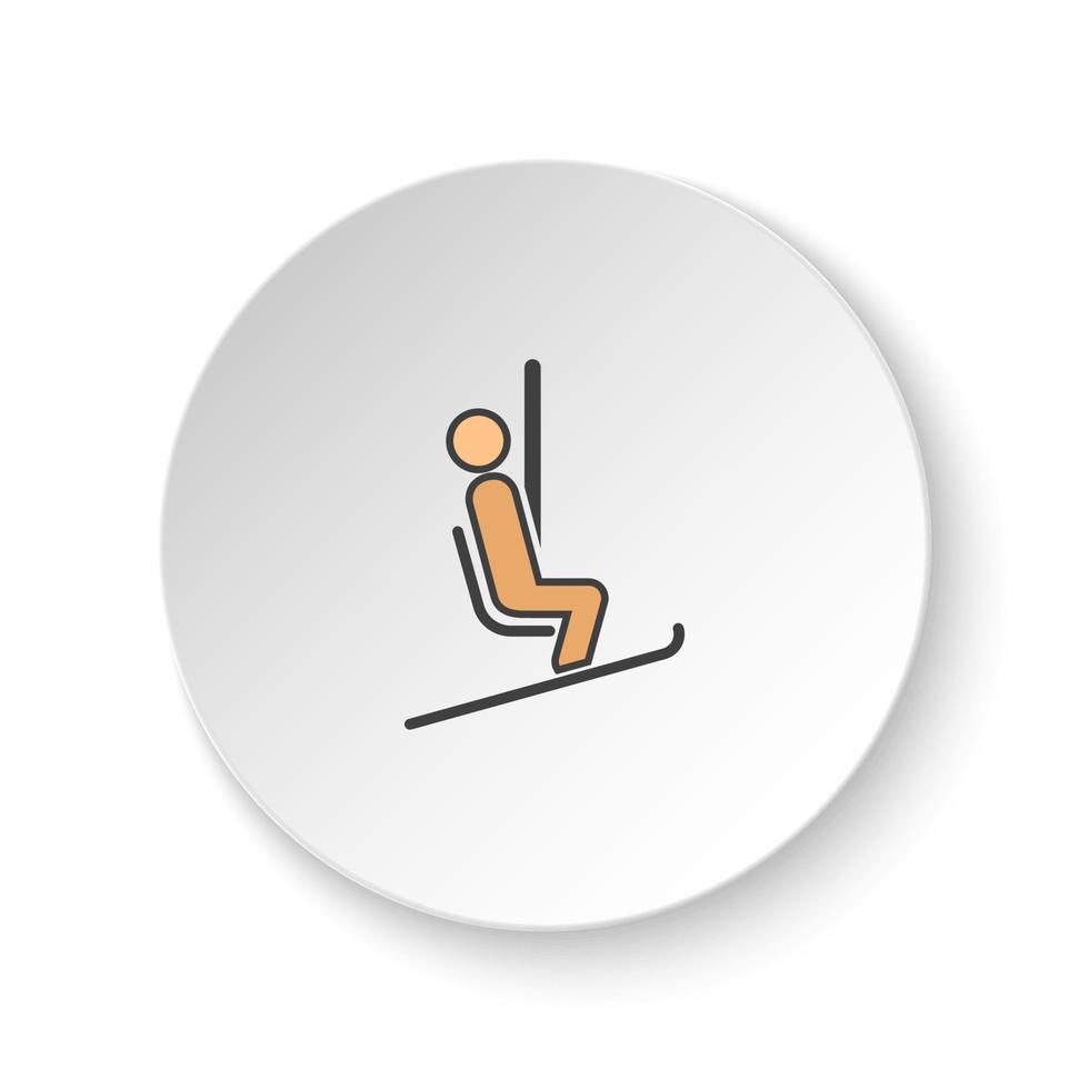 Round button for web icon, Chairlift. Button banner round, badge interface for application illustration on white background vector