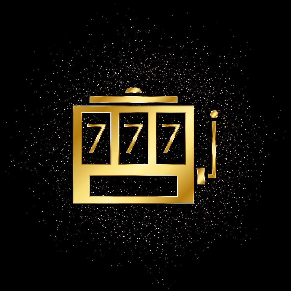 Gaming machine gold, icon. Vector illustration of golden particle on gold vector background