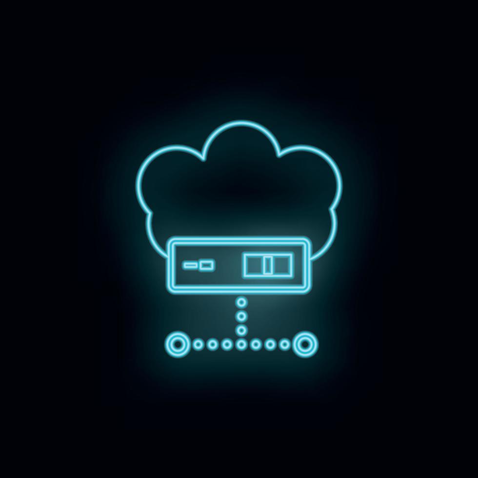 Cloud, computing, neon, icon. Web Development Vector Icon. Element of simple symbol for websites, web design, mobile app, infographics. Line symbol for website design on white background