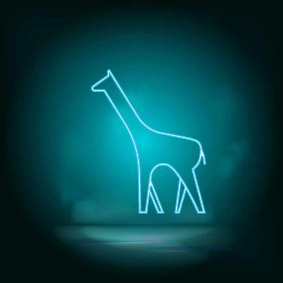 Giraffe blue neon vector icon. Simple element illustration from map and navigation concept. Giraffe blue neon vector icon. Real estate concept vector illustration. on white background