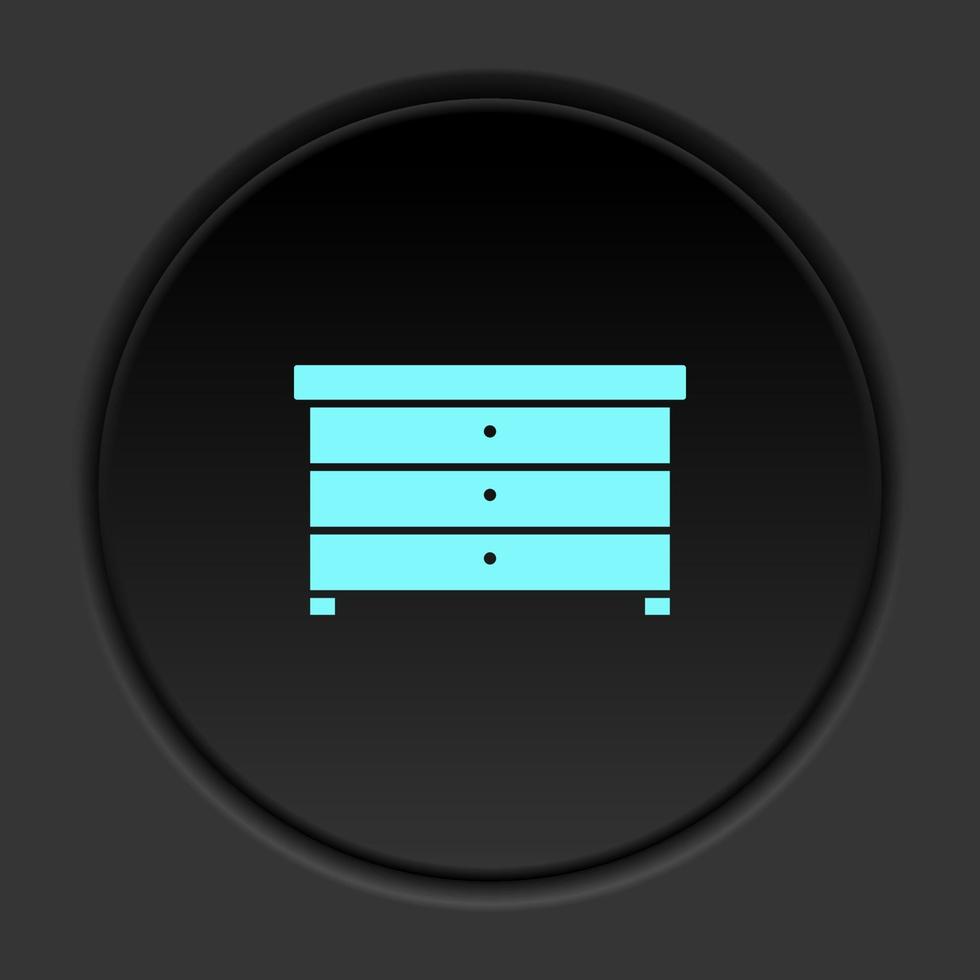 Round button icon Cupboard. Button banner round badge interface for application illustration on dark background vector