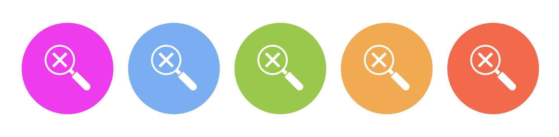Multi colored flat icons on round backgrounds. Zoom symbol multicolor circle vector icon on white background
