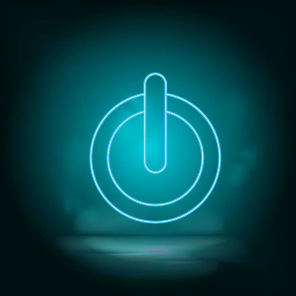 Power button blue neon vector icon. Simple element illustration from map and navigation concept. Power button blue neon vector icon. Real estate concept vector illustration. on white background