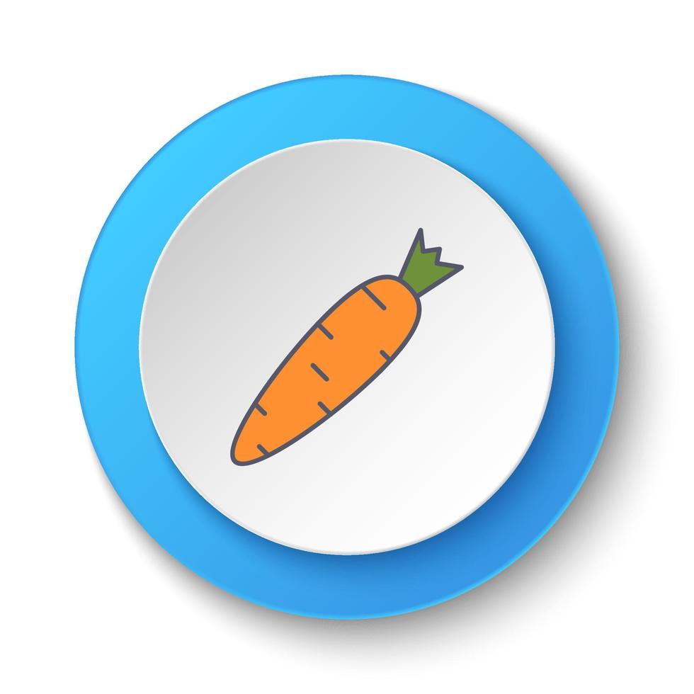 Round button for web icon, carrot. Button banner round, badge interface for application illustration on white background vector