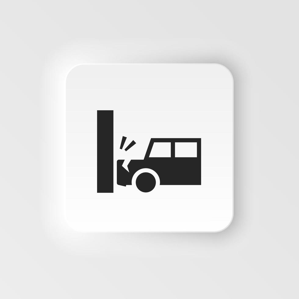 auto, auto, colisión, golpear icono - vector. seguro neumorfo estilo vector icono. en blanco antecedentes