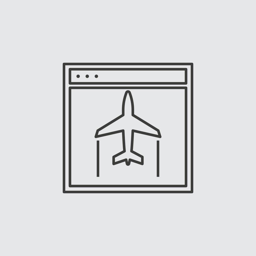 Site, aircraft, outline, icon. Web Development Vector Icon. Element of simple symbol for websites, web design, mobile app, infographics. Line symbol for website design on white background