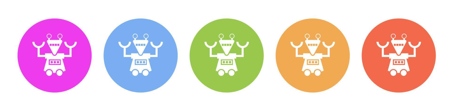 Multi colored icon Robot technology. Button banner round badge ...