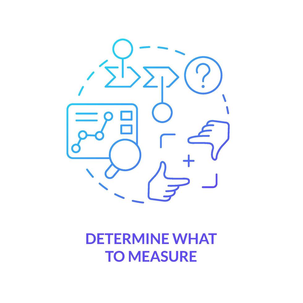 Determine what to measure blue gradient concept icon. Define clear usability testing strategy. Measurement abstract idea thin line illustration. Isolated outline drawing vector
