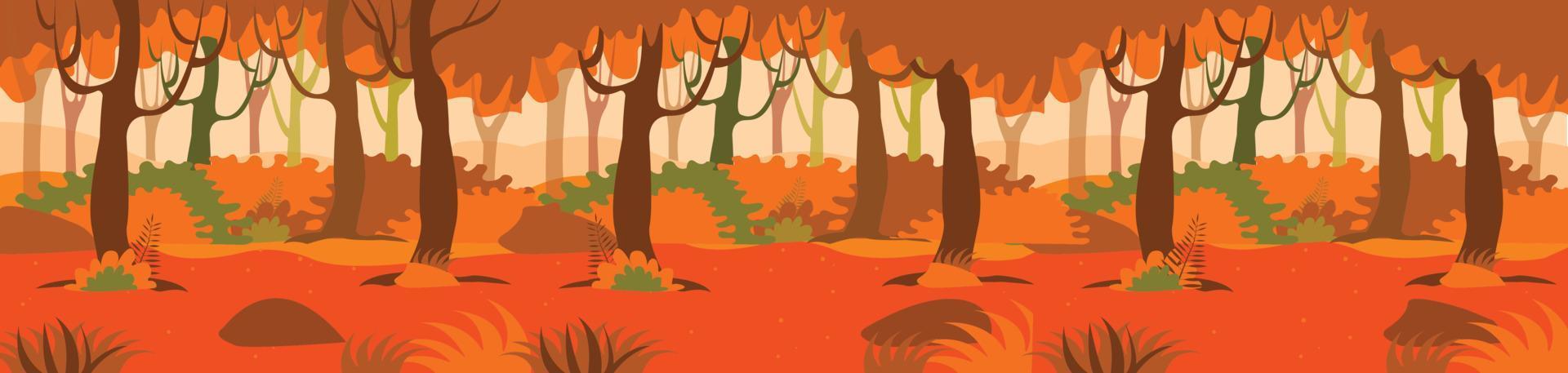 Vector illustration of an autumn forest background.